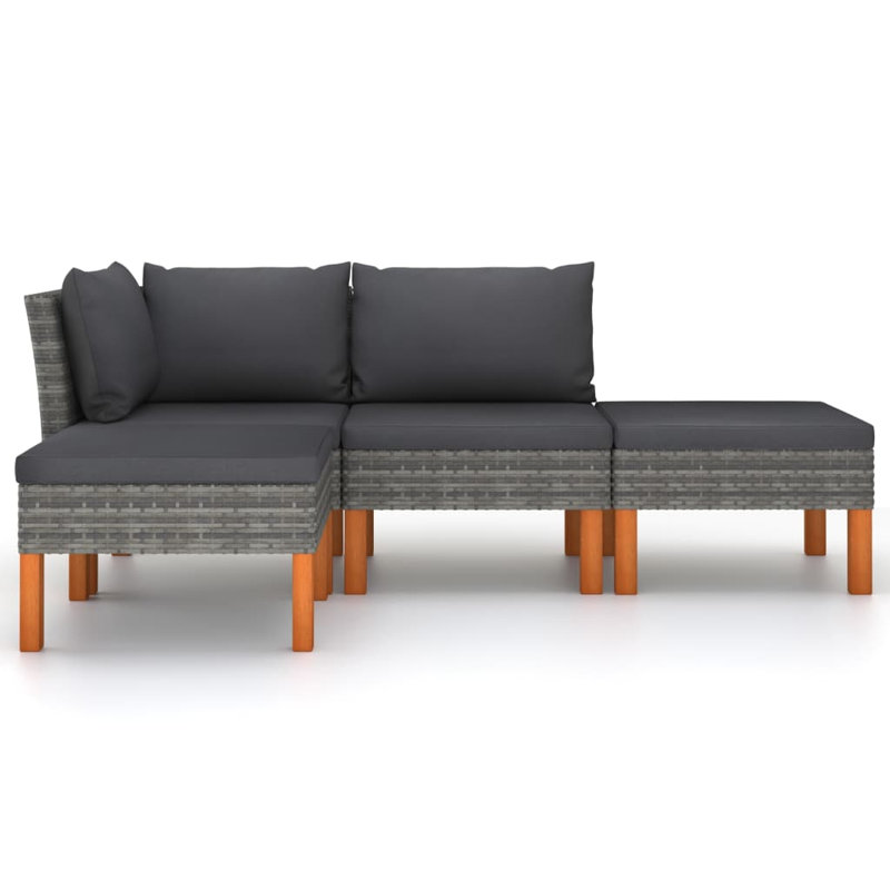 Ensemble de salon de jardin gris et anthracite