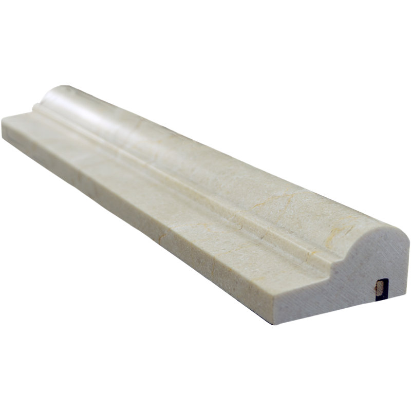 Crema Marfil 2" x 12" F1 Chair Rail Marble Look Wall Liner