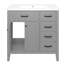 Ensemble de meuble-lavabo 36 po avec lavabo, armoire de salle de bain noire avec tiroirs, structure solide et panneau de fibres à densité moyenne-1434917744
