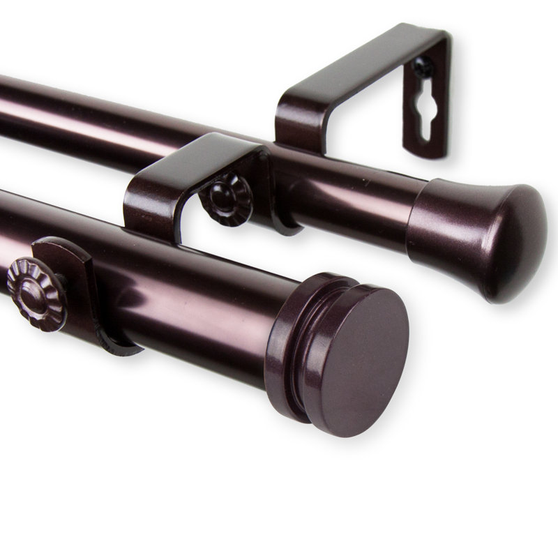 Tringle à rideaux double Welke, Bronze, 48 po à 84 po