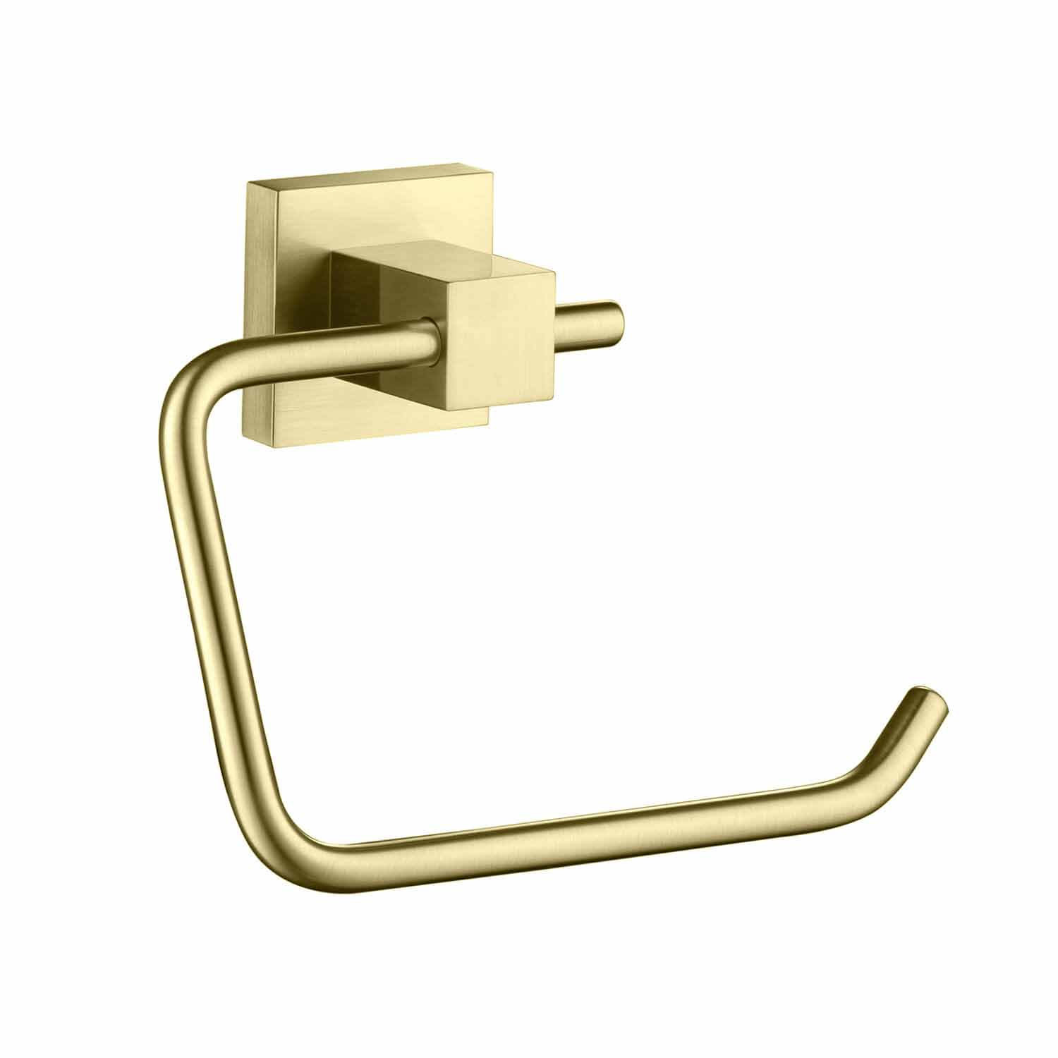 Cube Toilet Paper Holder, Brushed Gold