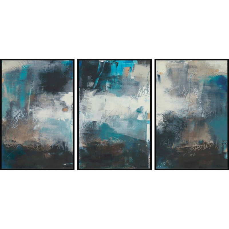 Umbra IV par Marmont Hill - Ensemble de 3 reproductions sur toiles tendues, H 18 po x l 12 po x L 1,5 po, Cadre noir