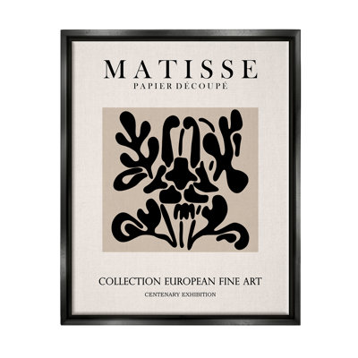 " Abstract Contemporary Black Floral Design Matisse Typography " by Ros Ruseva