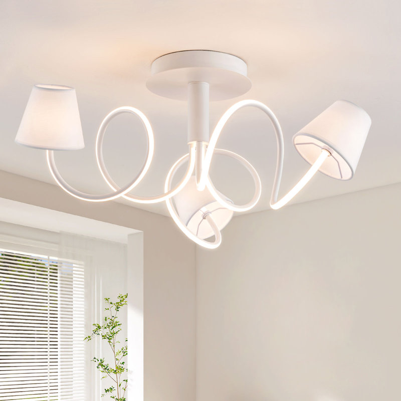 Buckins Linen LED Semi Flush Mount