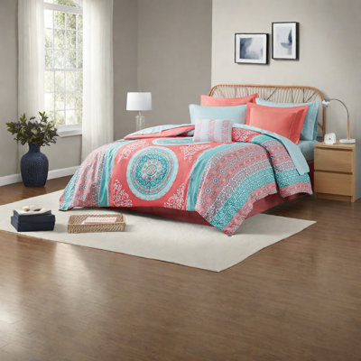 Ensemble de literie pour grand lit de qualité supérieure, polyester corail, style bohème pour la décoration intérieure