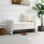 Banc de rangement rembourré avec accoudoirs Modern Cream Teddy