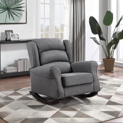 Chaise berçante Fabien en tissu gris