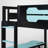 Kid's Bunk Bed, Dual Gaming Desks with USB Ports, Wood, Pegboard Organizer Panels, Modern, Teen Bedroom-1456880250-1456880249