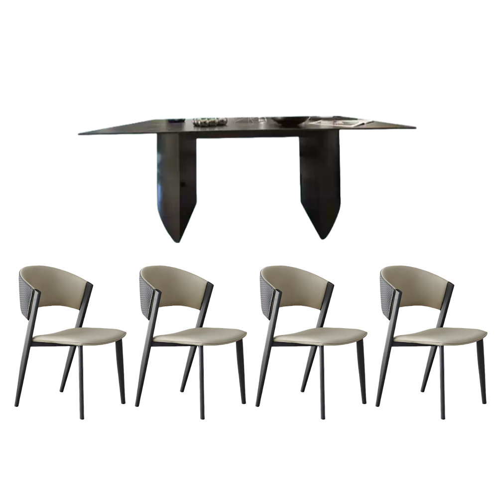 BILBRA Thick Sintered Stone Dining Table with Stainless S | Wayfair