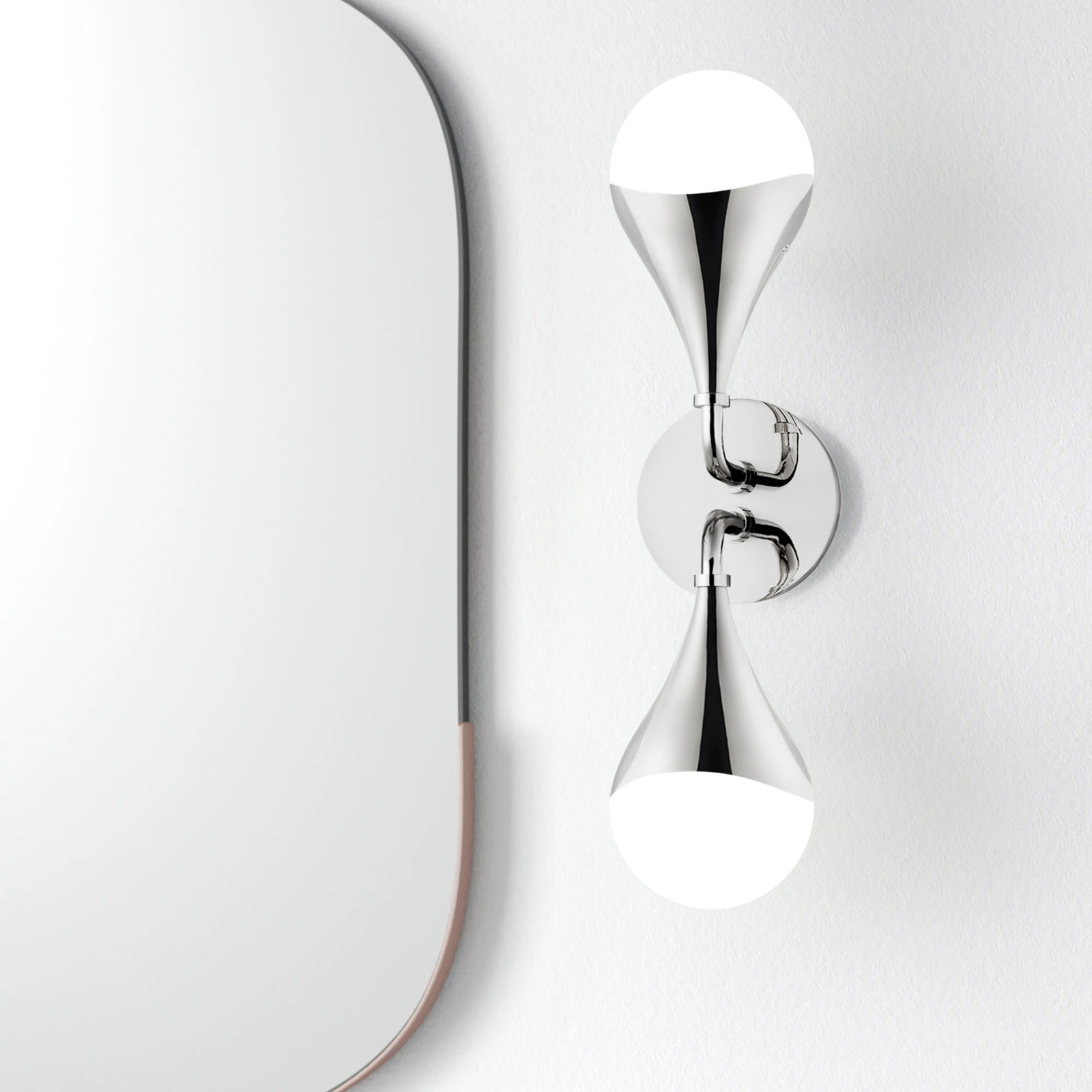 Algiers 2 Light Bath Sconce, Polished Nickel