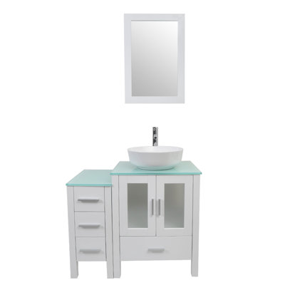 36'' Free Standing Single Bathroom Vanity with Glass Top -  Ebern Designs, B1B5E6BD180341CABAA0B5964B68A93C