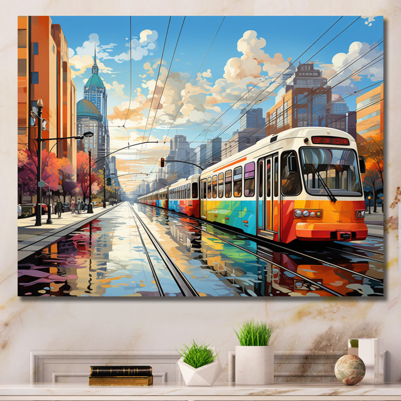City Philadelphia Popart I Framed On Canvas Print, Gold Single Picture Framed, 16" H x 32" W x 1" D