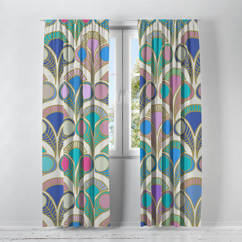 Paire de rideaux semi-transparents Peacock, l 20 po x L 82 po