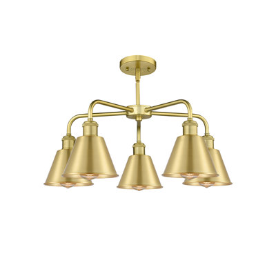 Allare 5 - Light Steel Dimmable Chandelier