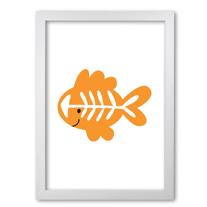Children's Animals, X-Ray Fish - Print, White Grain Frame, 30 cm H x 21 cm W x 5 cm D