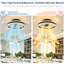 16" Crystal Ceiling Fan with Dimmable LED Light-129700345