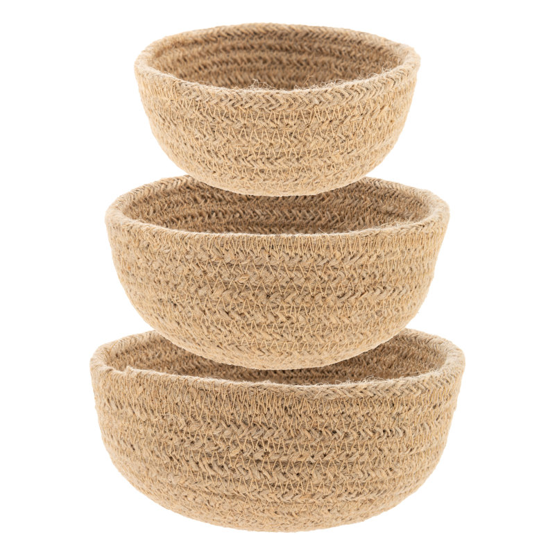 Mini bols tissés naturels, Brun