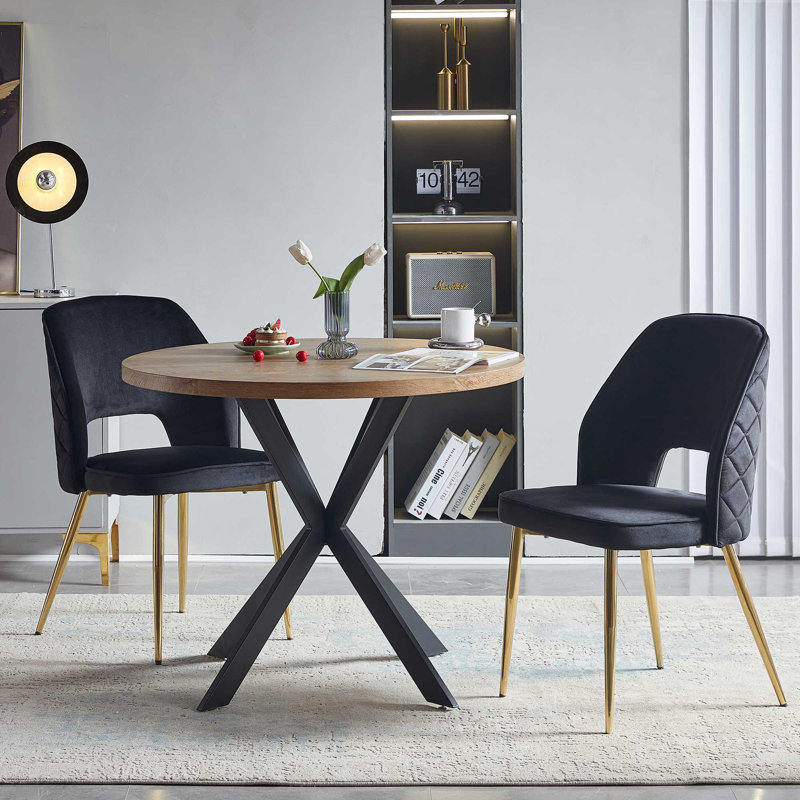 2 - Person Pedestal Dining Set, Black