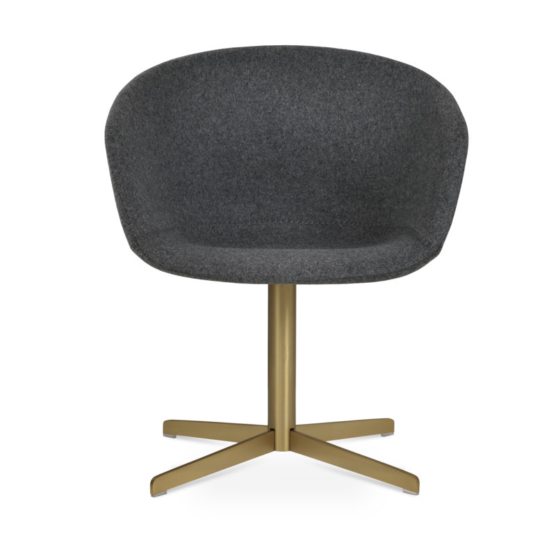 Chaise Tribeca, Laiton, Gris foncé