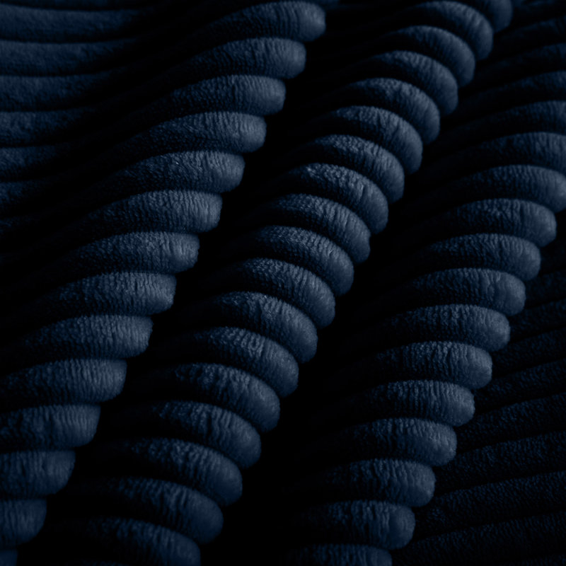 Armless Sofa, Blue Corduroy