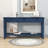 Vintage Honeycomb Wooden Console Table with Storage Drawers and Open Shelf for Entryway-40037995