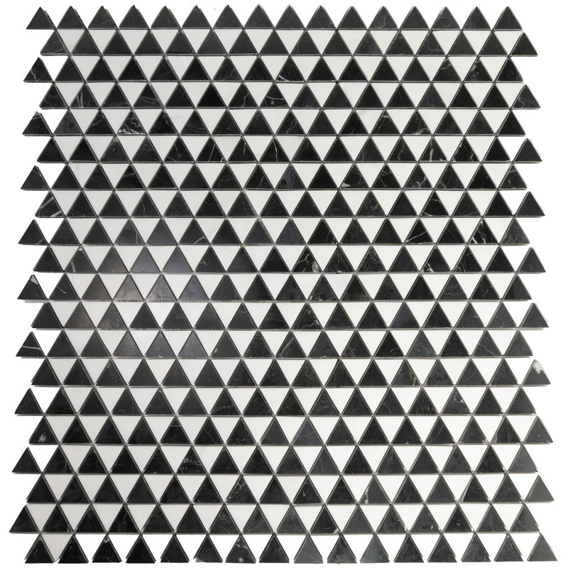 DIAMOND MOSAIC TILES, White/Taurus Black