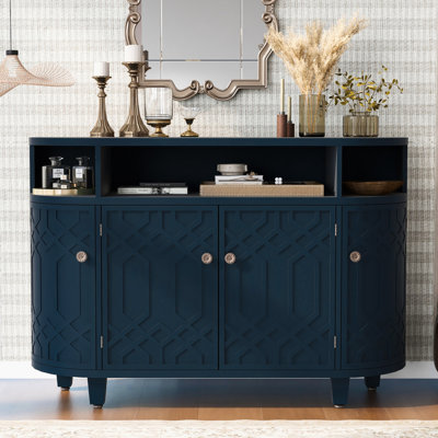 Solid Wood Veneer Sideboard For Corridor Storage