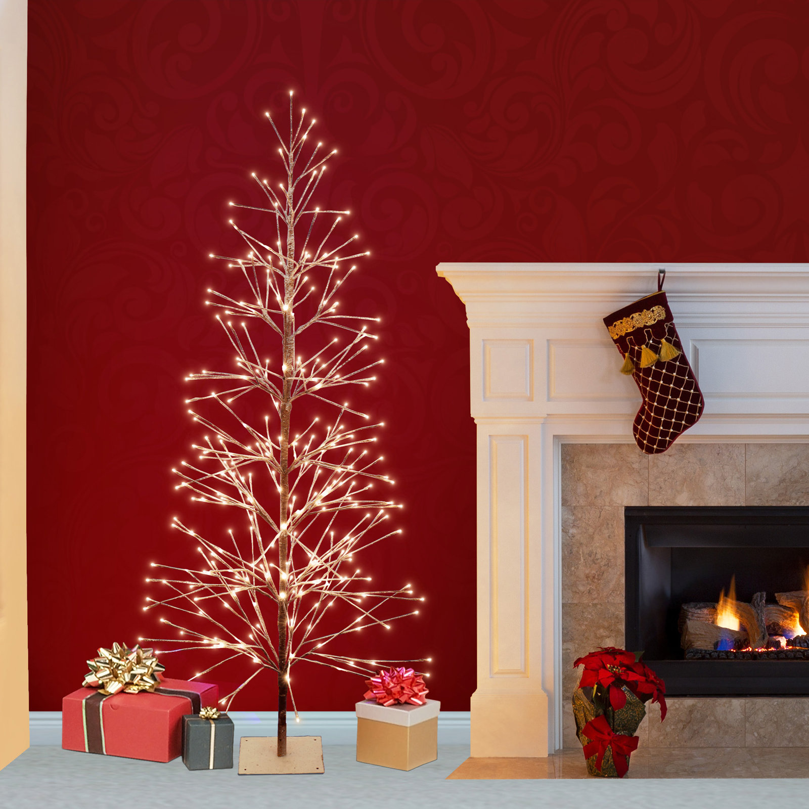 5.9' Lighted Artificial Cedar Christmas Tree
