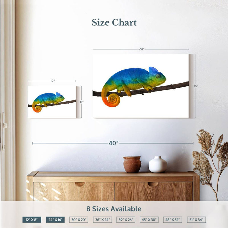 Brampt Vibrant Blue Chameleon, 16" H x 24" W