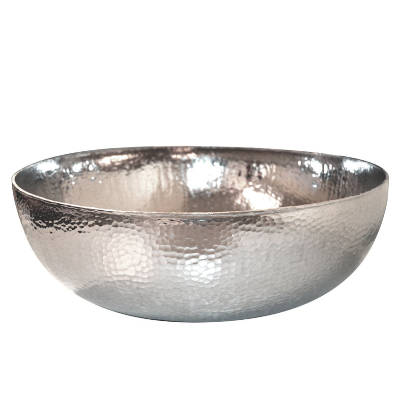 Maestro Copper Circular Vessel Bathroom Sink, Polished Nickel