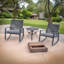 Ensemble berçant d'extérieur 3 pièces avec table, structure en fer résistant aux intempéries, ensemble bistro de patio compact-402151196
