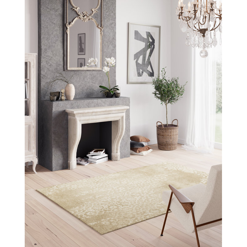 Cecile Shaggy Cream/Beige Rug, Rectangle 80cm x 150cm