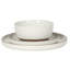 Gibson Elite Northrock Stoneware Dinnerware Set, 16-Piece Service for 4 Plates and Bowls Set – White Dishes with Hand-Painted Terracotta Base-118661667