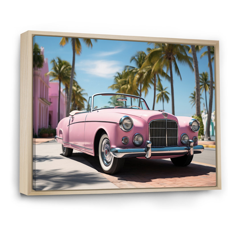 Miami Miami Bentley I, reproduction d'art sur toile, H 16 po x l 32 po x P 1 po, Cadre naturel flottant