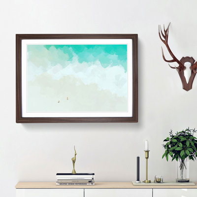 Two upon the Beach in Abstract - Picture Frame Graphic Art Print