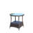 Wicker Coffee Table with Tempered Glass Top