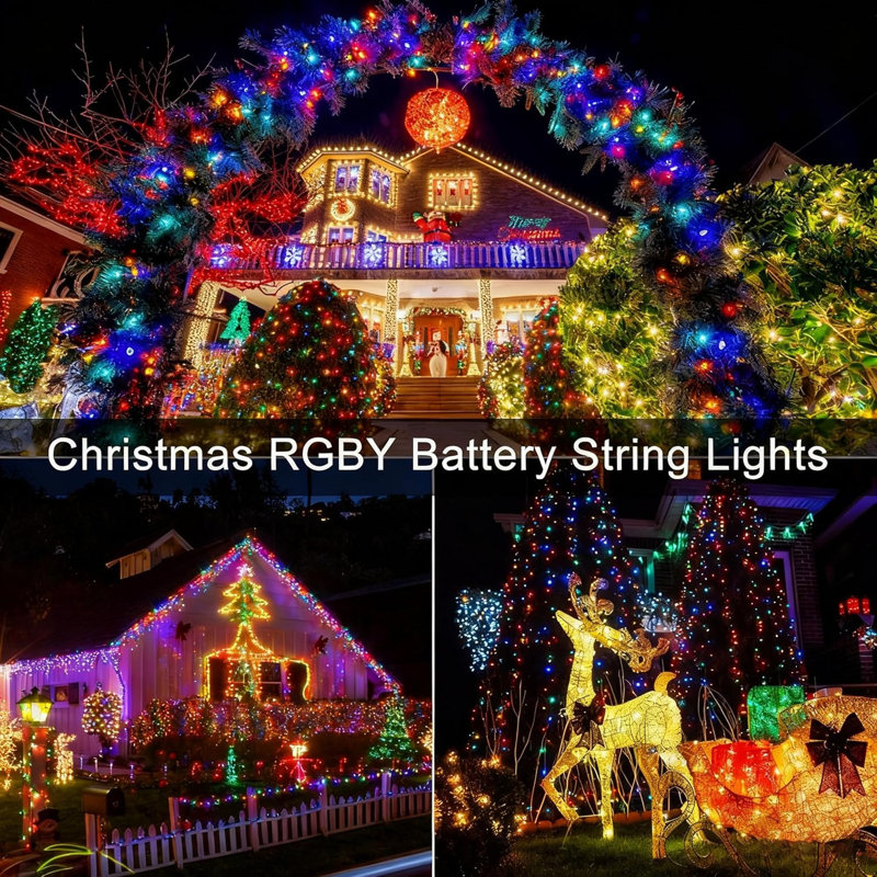 4 Pack Dark Green Wire Rgby String Lights 16.5ft