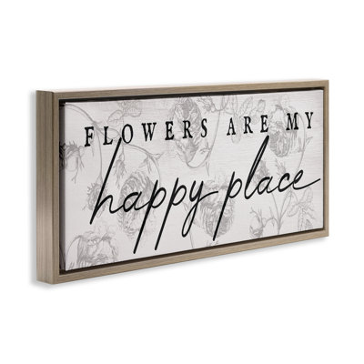 Flowers Are Happy Place Floating Frame, design by Lil' Rue