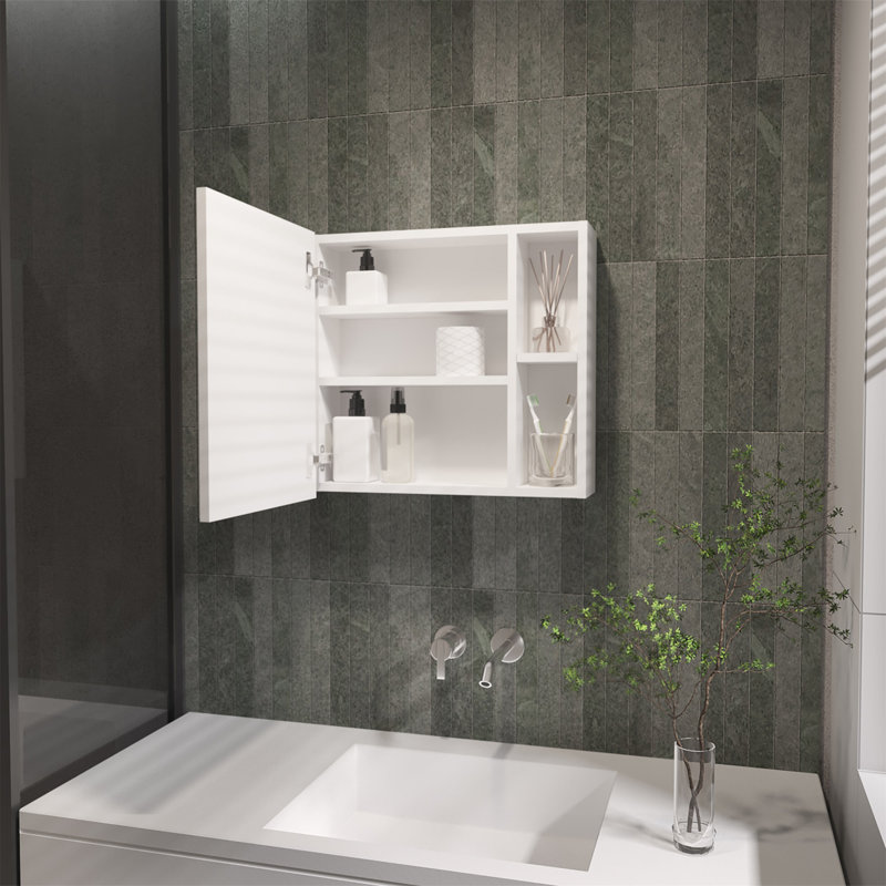 Armoire à pharmacie polyvalente à 2 tablettes avec miroir, offrant beaucoup de rangement et une conception élégante pour votre salle de bain ou votre chambre à coucher.