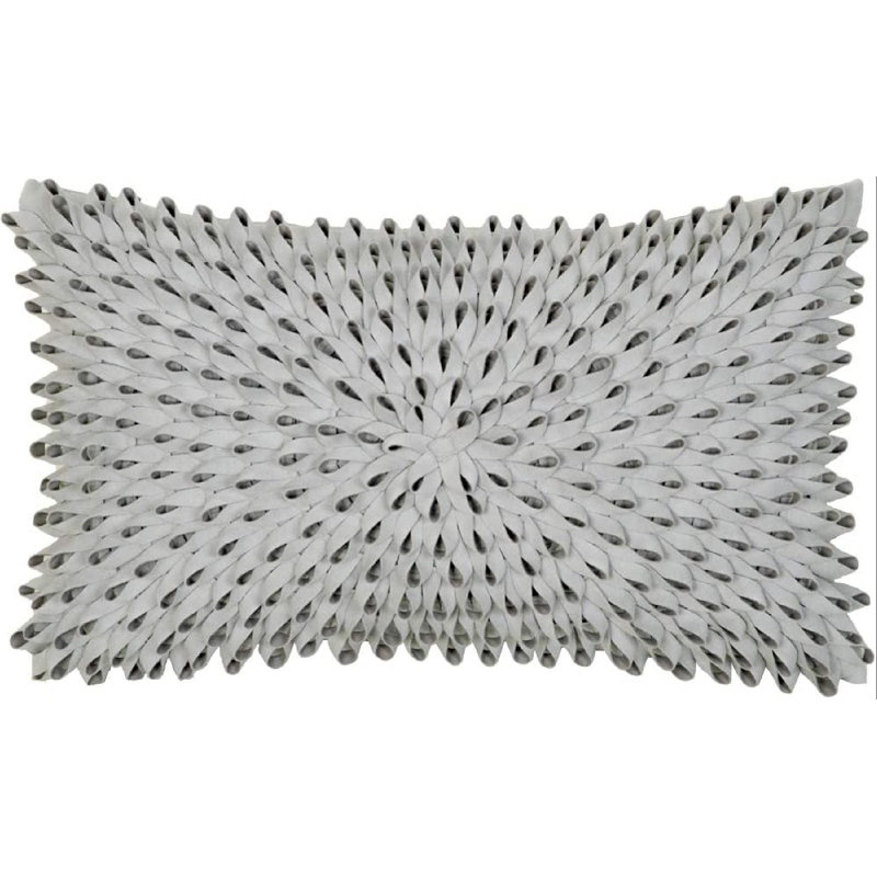  Rectangular Accent Pillow Cover Embroidered Throw Pillow Case Simulation Applique Cushion Cover, Silver Gray