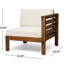 Meuble en bois beige avec coussins pour chaises de patio