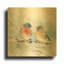 «Bluebird Couple in Spring» par Katrina Pete, art mural en métal doré, 12 po x 12 po-702978881