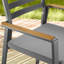 Ensemble repas pour 6 personnes en aluminium / bois de teck avec trou pour parasol