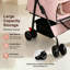 Poussette pliable pour petits chiens et chats de moins de 13 kg. Poussette à 4 roues avec plateau multifonctionnel, laisses de sécurité, panier de rangement et filet respirant.