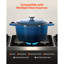 Batterie de cuisine robuste en fonte émaillée avec poignées de couvercle bleu 6 pte-117235045