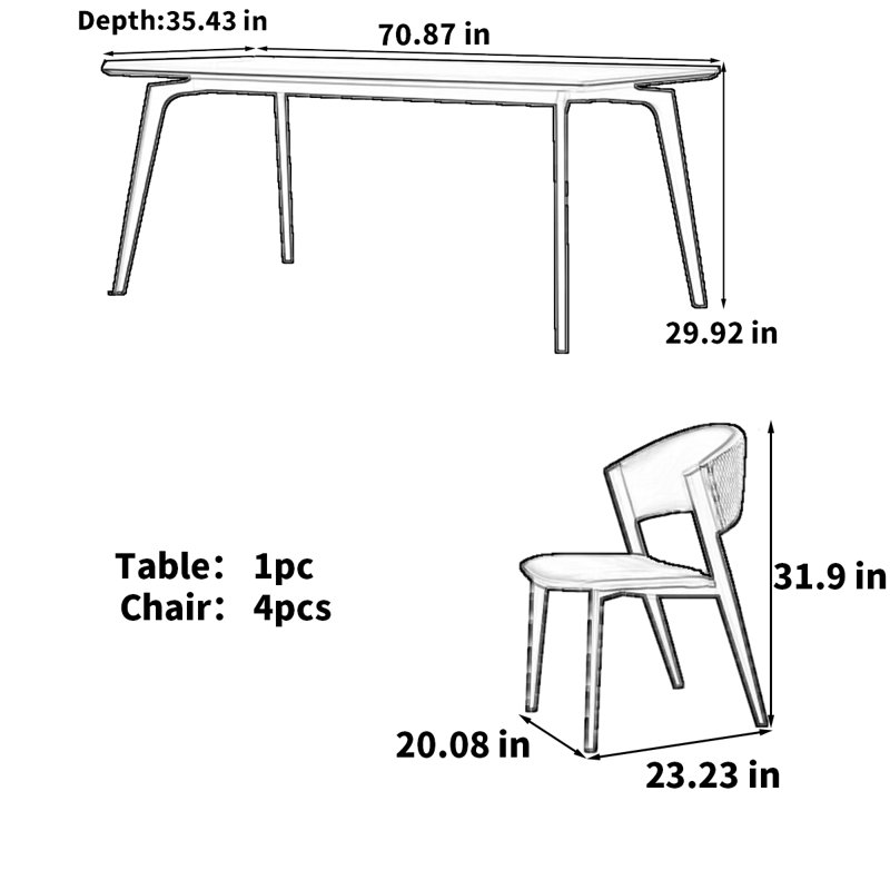 Taedyn, 29.92"H x 70.87"L x 35.43"W