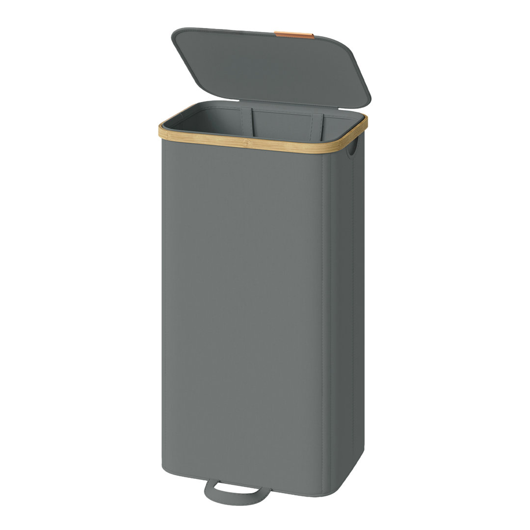 Laundry Hamper With Lid, Laundry Basket Sorter, Storage Bin, Removable Liners, Bamboo Frame, For Bedroom, 3 Compartments, 44.9 Gal. (170 L)
