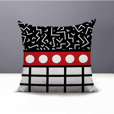 Poptik Abstract Reversible Indoor/Outdoor Square Pillow