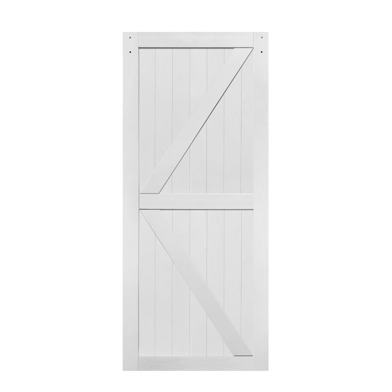 Trous pré-percés en MDF pour porte de grange Assemblage facile - Porte simple, quincaillerie non incluse, 38 po x 84 po