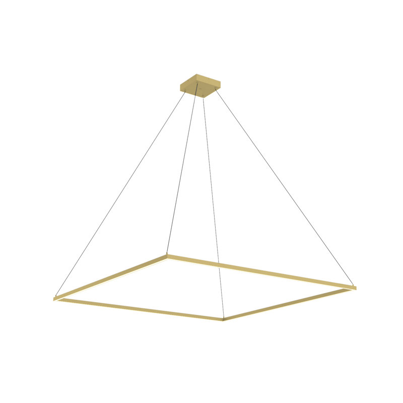 Luminaire suspendu simple à 1 lumière DEL en or brossé Piazza